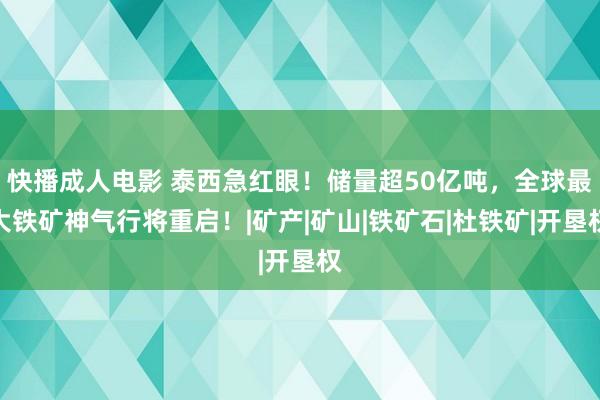 快播成人电影 泰西急红眼！储量超50亿吨，全球最大铁矿神气行将重启！|矿产|矿山|铁矿石|杜铁矿|开垦权